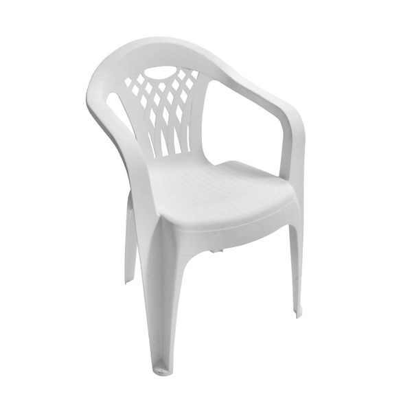 Velco Πλαστική Μονομπλόκ Λευκή Καρέκλα