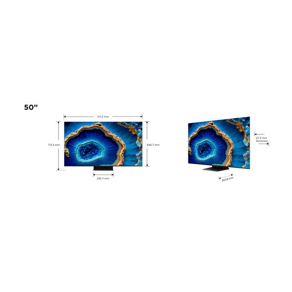 TCL Mini-LED 50C805 50" Τηλεόραση Google TV 4K