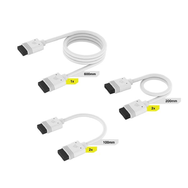 Corsair Icue Kit Straight Connectors White Καλώδιο