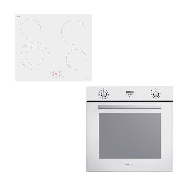 Davoline Davoline WVC 6005 & BBA 6010 White Glass Set Εντοιχισμού