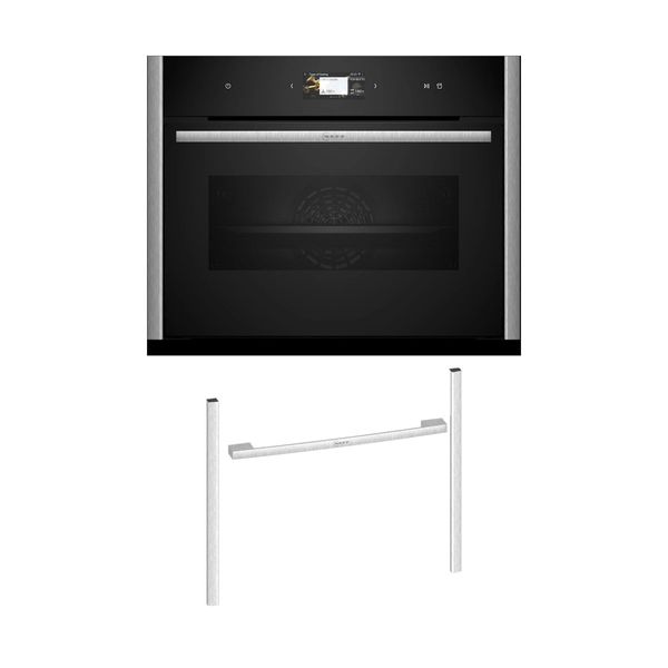 Neff NFS45E2M0 Εντοιχιζόμενος φούρνος C29FS3AY0 & 45 cm Metallic Silver Flex Design Kit