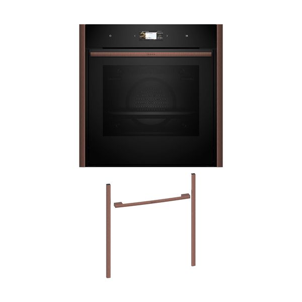 Neff NOV60E6B1 Εντοιχιζόμενος φούρνος B69CS3AY0 & Brushed Bronze Flex Design Kit