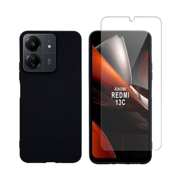 Redshield Redshield Redmi 13C / Poco C65 TPU Case & Tempered Glass Black Σετ - Θήκη Κινητου & Προστατευτικό Οθόνης