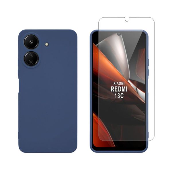 Redshield Redshield Redmi 13C / Poco C65 TPU Case & Tempered Glass Navy Σετ - Θήκη Κινητου & Προστατευτικό Οθόνης