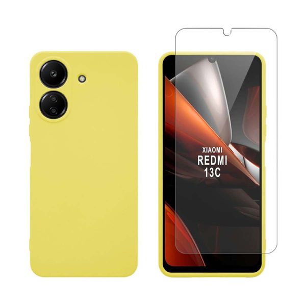 Redshield Redshield Redmi 13C / Poco C65 TPU Case & Tempered Glass Yellow Σετ - Θήκη Κινητου & Προστατευτικό Οθόνης