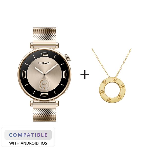 Huawei GT4 Gold Milanese + Circle of Life (by Nomikou) SmartWatch