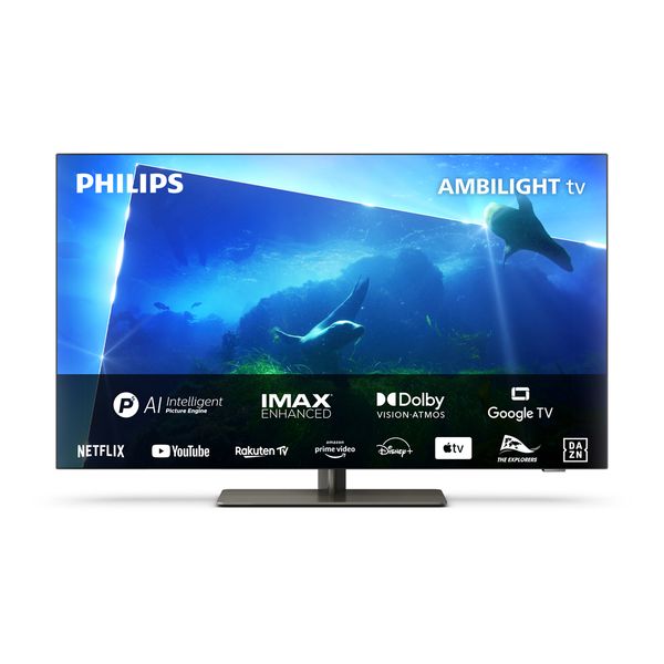 Philips OLED Ambilight 55OLED818 55" Τηλεόραση Google TV 4K