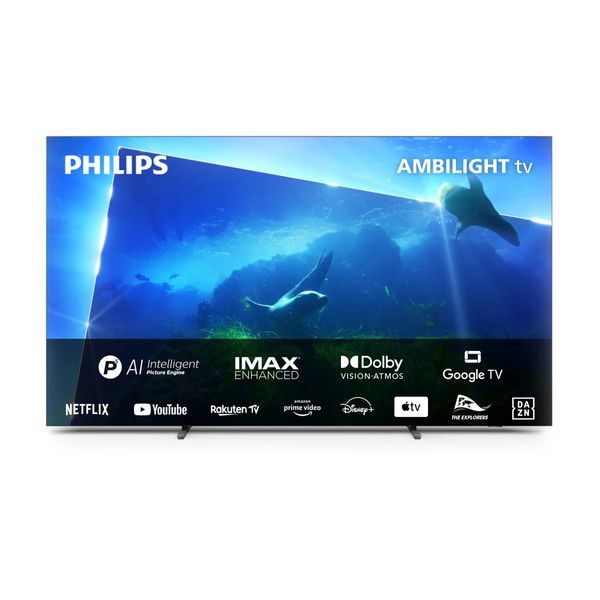 Philips OLED Ambilight 77OLED818 77" Τηλεόραση Google TV 4K