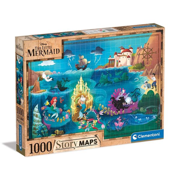 Clementoni Story Maps Η Μικρή Γοργόνα 1000Τμχ Παζλ