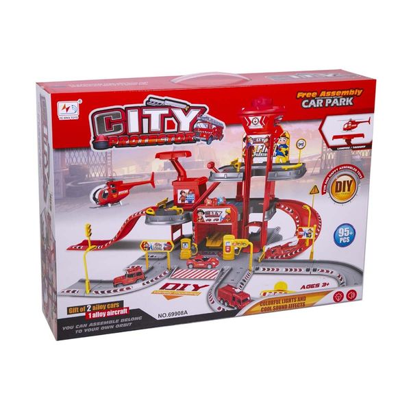 Σετ Γκαράζ Πυροσβεστικής με Λειτουργίες και Οχήματα 69908Α Παιχνίδι