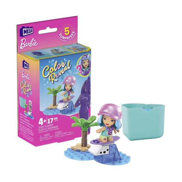 Mega Bloks Mega Bloks Barbie Color Reveal Φιγούρα με Αξεσουάρ HHP85 Τουβλάκια