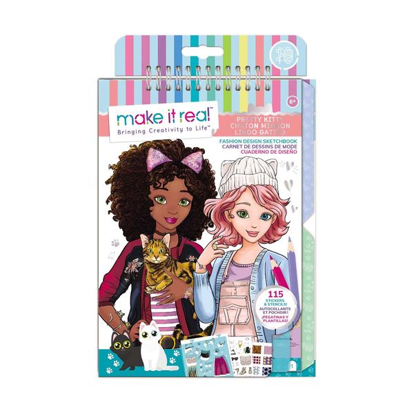 Make it Real Fashion Design Sketchbook: Pretty Kitty 3204 Σετ Χειροτεχνίας