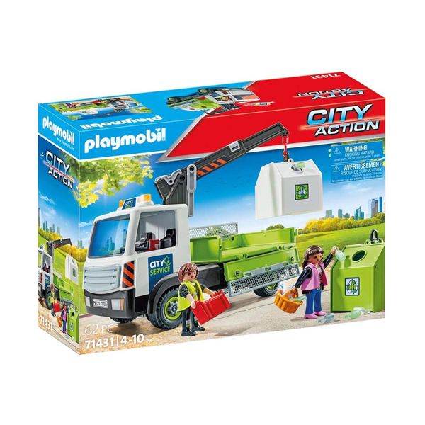 PLAYMOBIL® City Action Όχημα Περισυλλογής Κάδων Ανακύκλωσης Γυαλιού 71431 Παιχνίδι