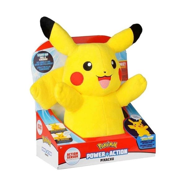 Pokemon Pikachu Λούτρινο 25cm Με Ήχο Και Φως (Power Action) JW097834 Παιχνίδι