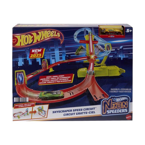 Hot Wheels Actions Neon Speeders - Skyscraper Speed Circuit HPC07 Παιχνίδι