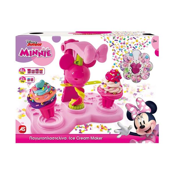 AS AS Παγωτοπλαστελίνα Minnie με Πολύχρωμη Διακοσμητική Τρούφα 1045-03595 Παιχνίδι