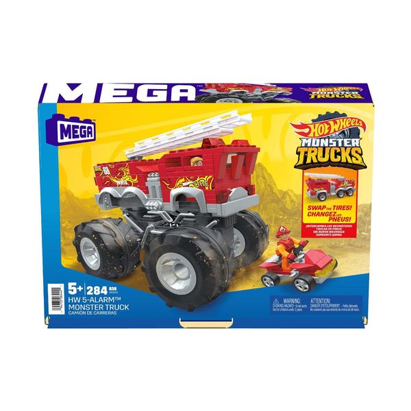 Mega Bloks Mega Bloks Hot Wheels Monster Trucks Πυροσβεστικό Όχημα 2σε1 HHD19 Τουβλάκια