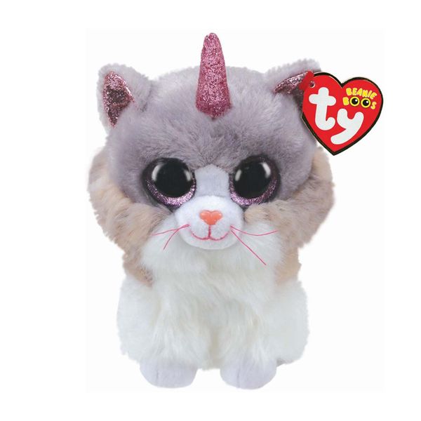 TY Χνουδωτό Γάτα Κερατοειδής Άσπρη/Γκρι 15cm 1607-36306 Παιχνίδι