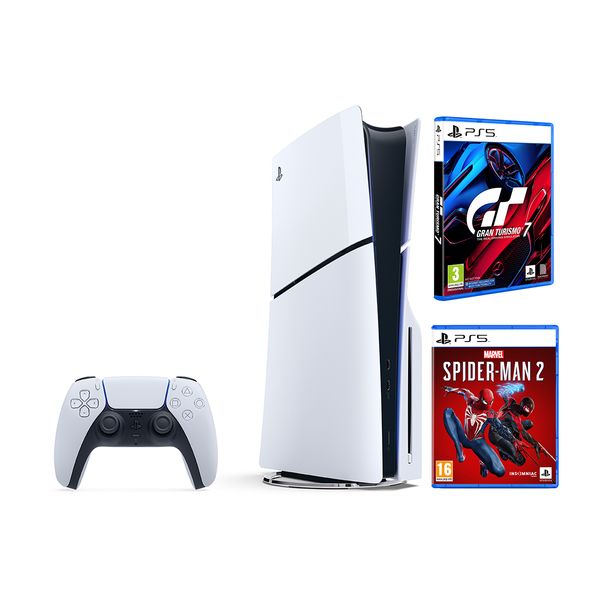 Sony Sony PS5 Slim Edition & Gran Turismo 7 & Marvel's Spider-Man 2 Standard Edition