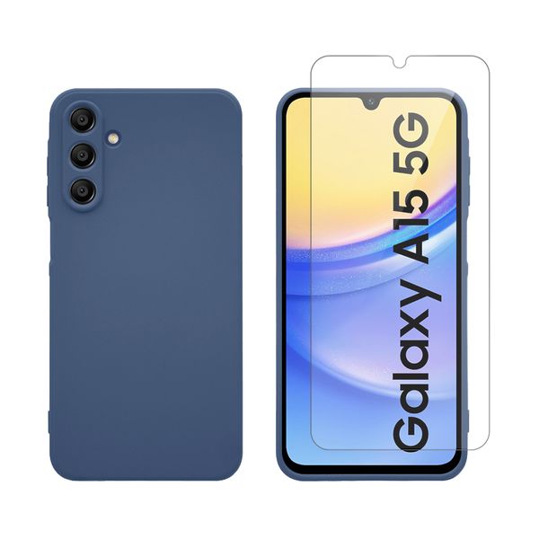 Redshield Redshield Samsung Galaxy A15 Silicone & Glass Blue Θήκη Κινητού & Προστατευτικό Οθόνης