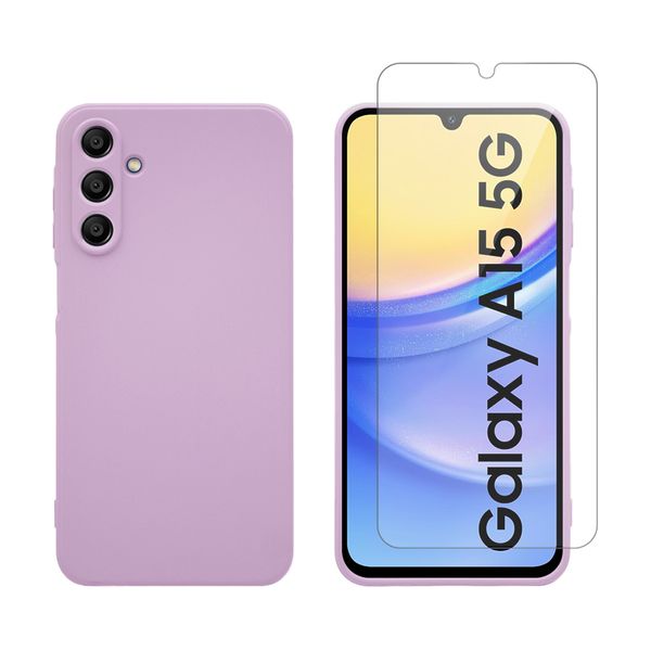 Redshield Redshield Samsung Galaxy A15 Silicone & Glass Purple Θήκη Κινητού & Προστατευτικό Οθόνης