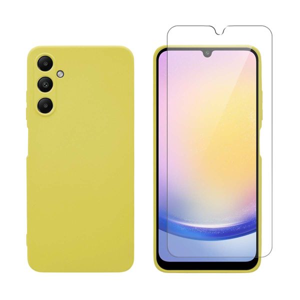 Redshield Redshield Samsung Galaxy A25 5G Silicone Yellow & Tempered Glass Θήκη Κινητού & Προστατευτικό Οθόνης