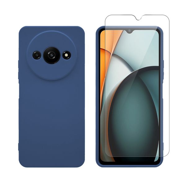 Redshield Redshield Xiaomi Redmi A3 Silicone & Glass Blue Σετ - Θήκη Κινητου & Προστατευτικό Οθόνης