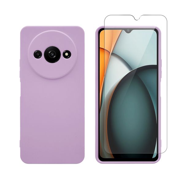 Redshield Redshield Xiaomi Redmi A3 Silicone & Glass Purple Σετ - Θήκη Κινητου & Προστατευτικό Οθόνης