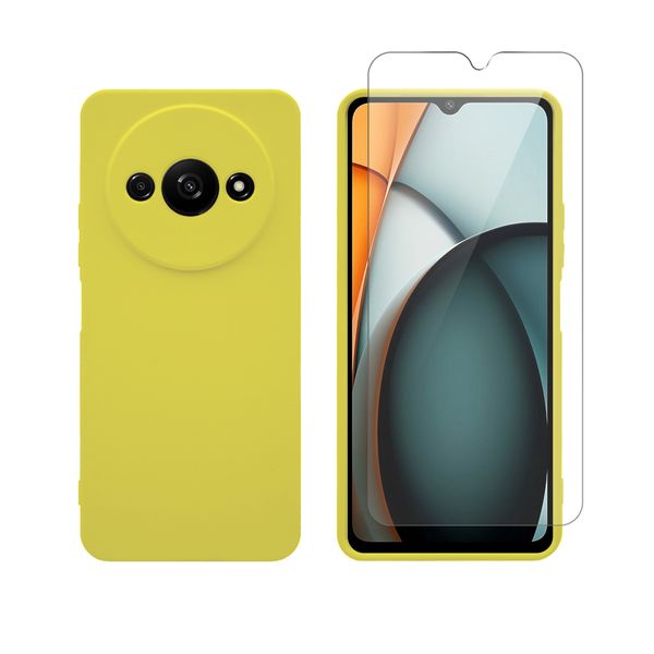 Redshield Redshield Xiaomi Redmi A3 Silicone & Glass Yellow Σετ - Θήκη Κινητου & Προστατευτικό Οθόνης