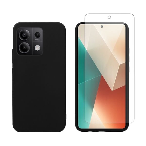 Redshield Redshield Xiaomi Redmi Note 13 5G Silicone Case & Glass Black Σετ - Θήκη Κινητου & Προστατευτικό Οθόνης