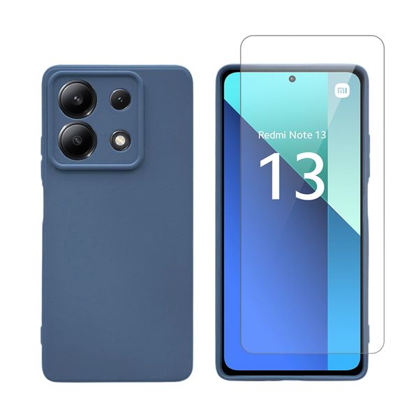 Redshield Redshield Xiaomi Redmi Note 13 5G Silicone Case & Glass Blue Σετ - Θήκη Κινητου & Προστατευτικό Οθόνης