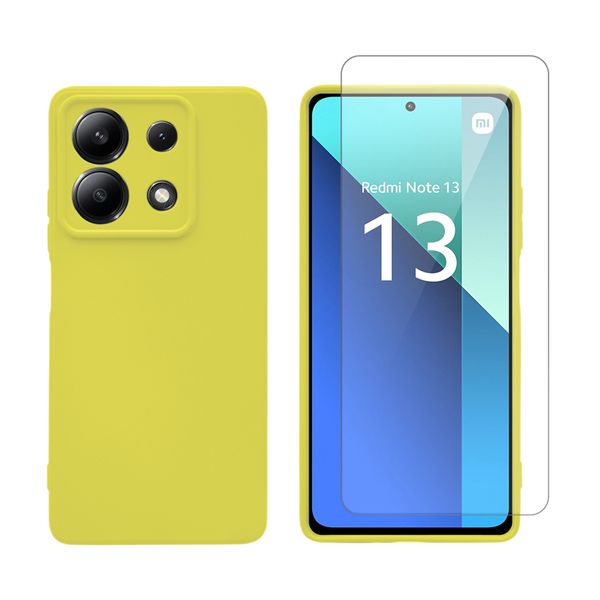 Redshield Redshield Xiaomi Redmi Note 13 5G Silicone Case & Glass Yellow Σετ - Θήκη Κινητου & Προστατευτικό Οθόνης