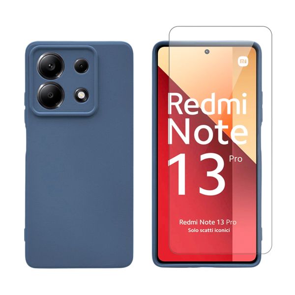 Redshield Redshield Xiaomi Redmi Note 13 Pro 5G Silicone Case & Glass Blue Σετ - Θήκη Κινητου & Προστατευτικό Οθόνης