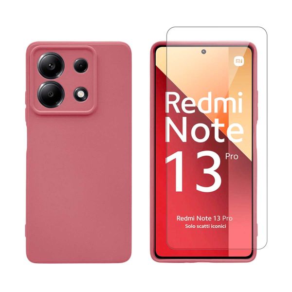 Redshield Redshield Xiaomi Redmi Note 13 Pro 5G Silicone Red & Tempered Glass Θήκη Κινητού & Προστατευτικό Οθόνης