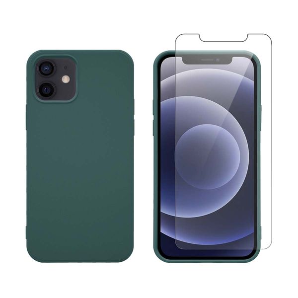 Redshield Redshield iPhone 12/12 Pro Silicone Green & Tempered Glass Θήκη Κινητού & Προστατευτικό Οθόνης