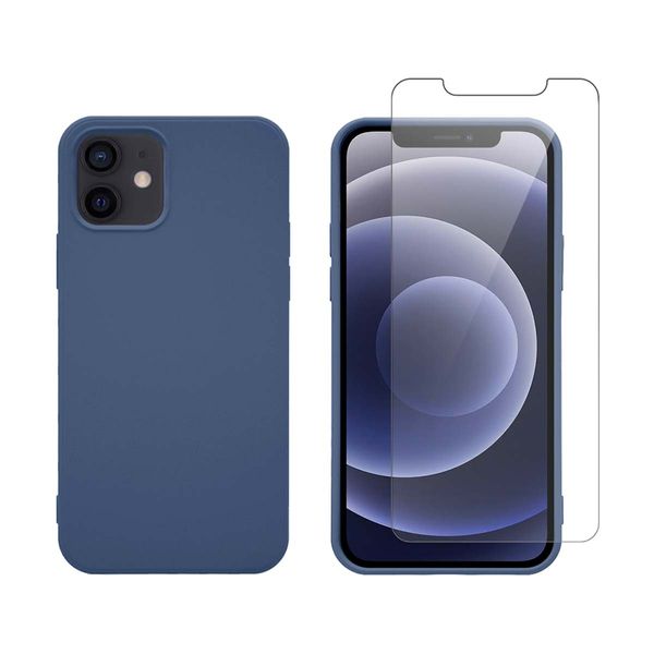 Redshield Redshield iPhone 12/12 Pro Silicone Blue & Tempered Glass Θήκη Κινητού & Προστατευτικό Οθόνης