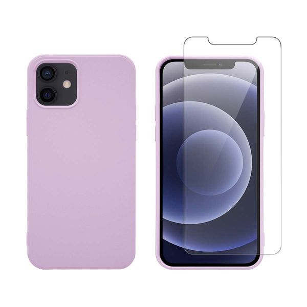 Redshield Redshield iPhone 12/12 Pro Silicone Purple & Tempered Glass Θήκη Κινητού & Προστατευτικό Οθόνης