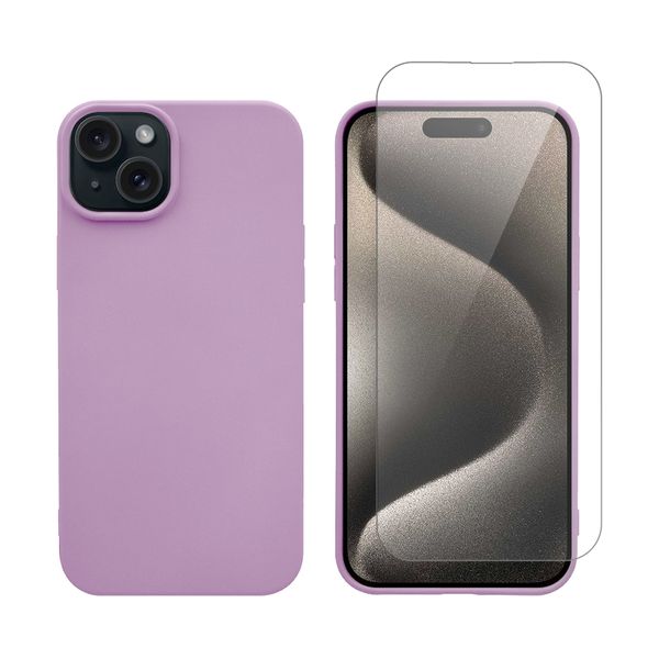 Redshield Redshield iPhone 15 Silicone Case & Glass Pink Θήκη Κινητού & Προστατευτικό Οθόνης