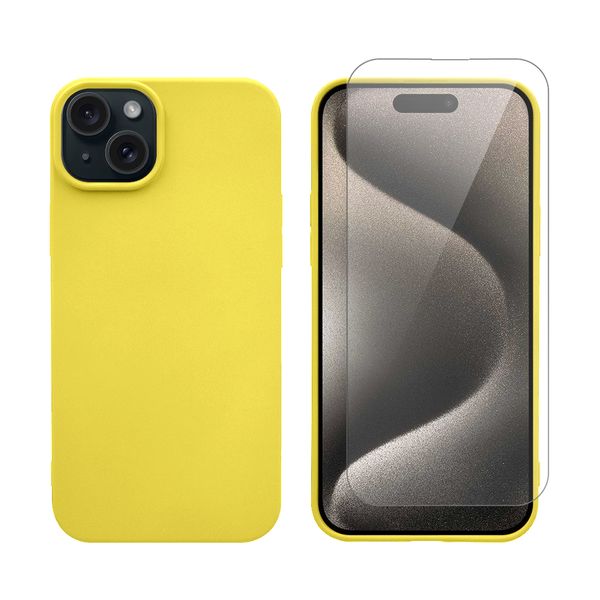 Redshield Redshield Silicone Case & Glass Set Yellow για iPhone 15 Plus Θήκη Κινητού & Προστατευτικό Οθόνης