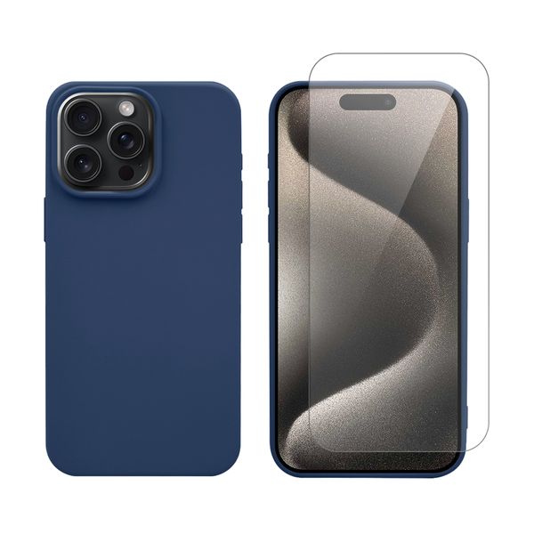 Redshield Redshield Case & Glass Set Blue για iPhone 15 Pro Max Θήκη Κινητού & Προστατευτικό Οθόνης