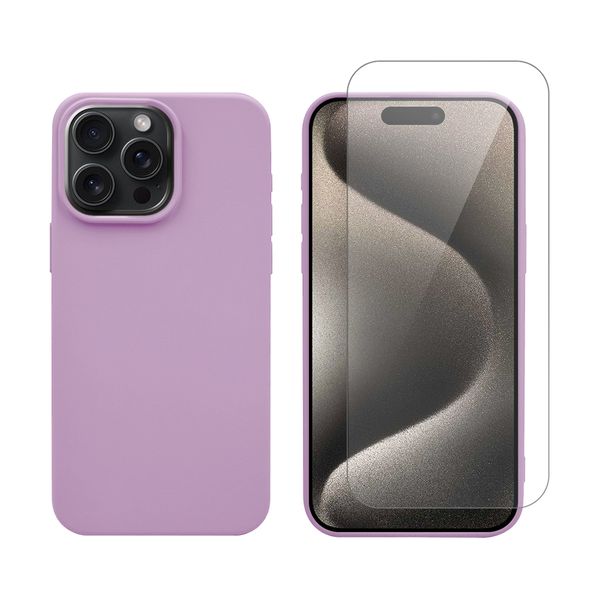 Redshield Redshield Silicone Case & Glass Set Purple για iPhone 15 Pro Max Θήκη Κινητού