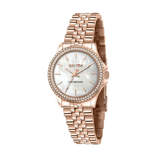 Sector Sector 230 Crystals Rose Gold Metallic Bracelet Ρολόι Χειρός