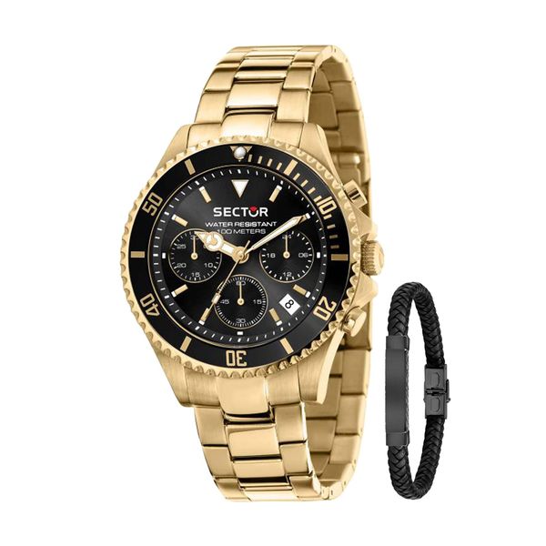 Sector Sector 230 Chronograph Gold Metallic Bracelet Gift Set Ρολόι Χειρός
