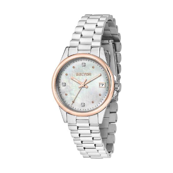 Sector Sector 230 Crystals Silver Stainless Steel Bracelet Ρολόι Χειρός