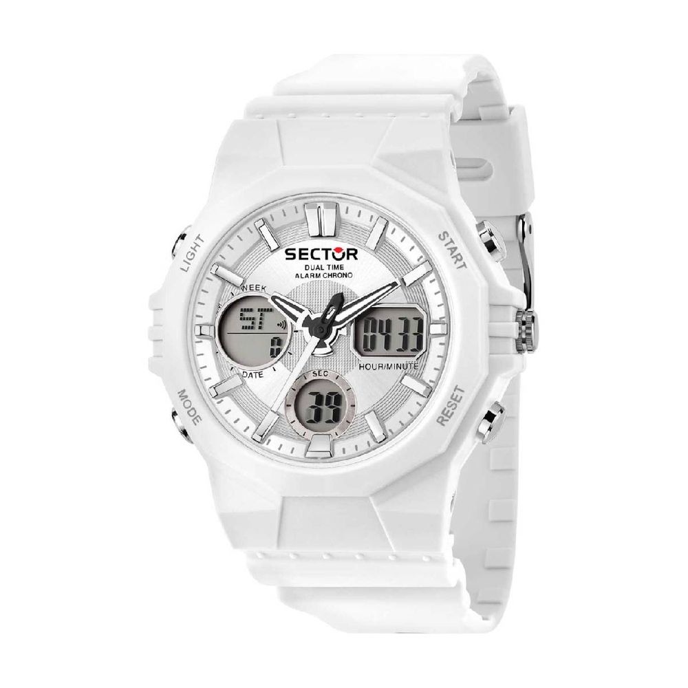 Sector EX-40 Dual Time Chronograph White Synthetic Strap Ρολόι Χειρός ...