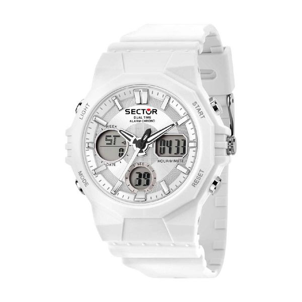 Sector Sector EX-40 Dual Time Chronograph White Synthetic Strap Ρολόι Χειρός