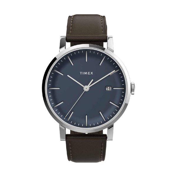 Timex Trend Midtown Brown Leather Strap Ρολόι Χειρός