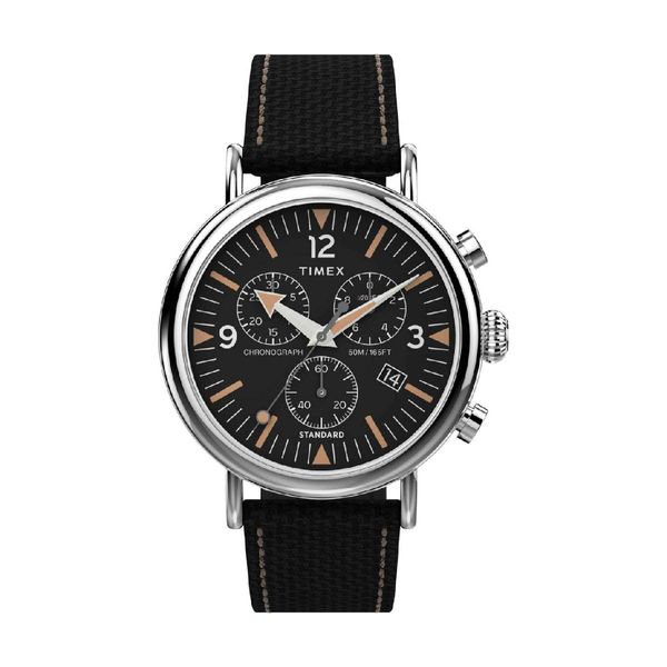 Timex Waterbury Chronograph Black Fabric Strap Ρολόι Χειρός