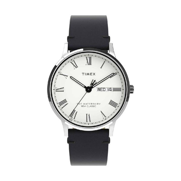 Timex Waterbury Traditional Black Leather Strap Ρολόι Χειρός