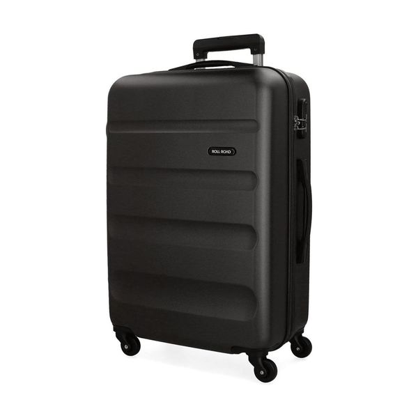 Roll Road Μεσαία ABS 65x46x23cm Flex Black Βαλίτσα Ταξιδίου